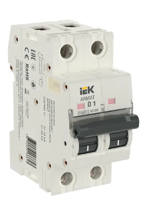 Фотография товара 'IEK ARMAT Автоматический выключатель M10N 2P D 1А AR-M10N-2-D001'
