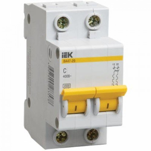 Фотография товара 'IEK Автомат выключатель ВА47-29 2Р 8А 4,5кА х-ка С MVA20-2-008-C'
