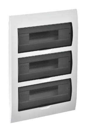 Фотография товара 'IEK Корпус пластиковый ЩРВ-П-36 черная прозрачная дверь IP41 MKP12-V-36-41-G'