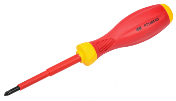 Фотография товара 'IEK ARMA2L 3 Отвертка диэлектрическая PZ1х80 K3 A2L3-SC30-K3-PZ-10-080'