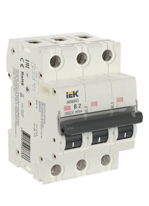Фотография товара 'IEK ARMAT Автоматический выключатель M06N 3P B 2А, AR-M06N-3-B002'