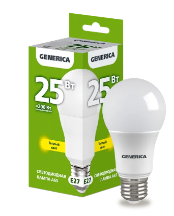 Фотография товара 'IEK Лампа светодиодная A65 груша 25Вт 230В 3000К E27 LL-A65-25-230-30-E27-G'