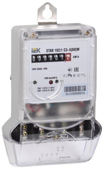 Фотография товара 'IEK Счетчик электрической энергии трехфазный STAR 302/1 С4-5(60)М CCE-3C1-1-01-1'