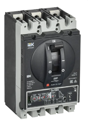 Фотография товара 'IEK ARMAT Автоматический выключатель в литом корпусе 3P типоразмер D 85кА 160А AR-MCCB-3D-085-0160A-ELPC'