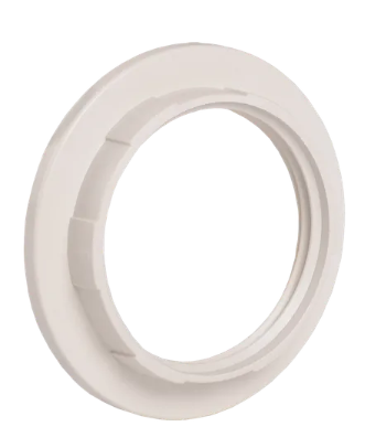 Фотография товара 'IEK Кольцо абажурное КП27-К02 к патрону Е27 пластик белый (индивидуальный пакет) EKP10-01-02-K01'