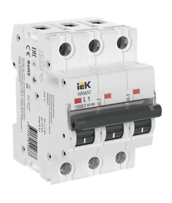 Фотография товара 'IEK ARMAT Автоматический выключатель M10N 3P L 1А AR-M10N-3-L001'