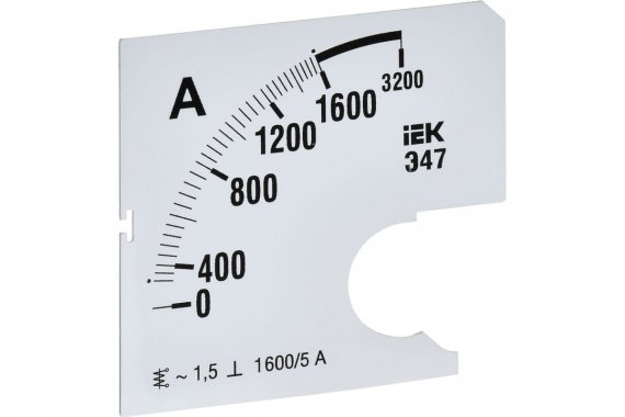 Фотография товара 'IEK IPA10D-SC-1600 Шкала смен. для амперметра Э47 1600/5А-1,5 72х72мм'