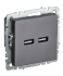 Фотография товара 'IEK BRITE Розетка USB A+A 5В 3,1А РЮ10-1-БрС сталь BR-U21-D31-K46'