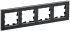 Фотография товара 'IEK BRITE Рамка 4 -местная РУ-4-1-БрЧ металл черный BR-M42-M-K02'