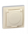 Фотография товара 'IEK KVARTA Розетка 1-местная РСбш10-3-ККм-44 с заземляющим контактом с защитными шторками и крышкой 16А IP44 кремовый KV-R16-16-44-K33'