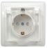 Фотография товара 'IEK Розетка 1-местная РСбш10-3-ККБ-44 с заземляющим контактом с защитной шторкой с крышкой керамика IP44 16А КВАРТА, ERK70-K01-10-DM-44'