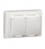 Фотография товара 'IEK KVARTA Розетка 2-местная РСбш12-3-КБ-44 с заземляющим контактом с защитными шторками и крышкой 16А IP44 белый KV-R26-16-44-K01'