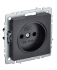 Фотография товара 'IEK BRITE Розетка 1-местная без заземления без защитных шторок 10А РС10-1-0-БрЧ черный BR-R10-10-K02'