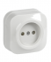 Фотография товара 'IEK Розетка одноместная для открытой установки РСш20-2-ХБ без заземления с защитной шторкой 10А GLORY белый ERH13-K01-10'