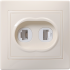 Фотография товара 'IEK РК/Т12-ККм Розетка 2 местная компьютерная и телефонная КВАРТА EIK10-K33-DM'