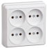 Фотография товара 'IEK РС24-2-ОБ Розетка 4 местная без з/к 10А ОКТАВА ERO40-K01-10-DC'