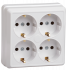 Фотография товара 'IEK РС24-3-ОБ Розетка 4 местная с з/к 16А ОКТАВА ERO41-K01-16-DC'