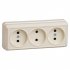 Фотография товара 'IEK РС23-2-ОК Розетка 3 местная без з/к 10А ОКТАВА ERO30-K33-10-DC'