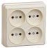 Фотография товара 'IEK РС24-2-ОК Розетка 4 местная без з/к 10А ОКТАВА ERO40-K33-10-DC'