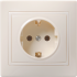 Фотография товара 'IEK Розетка 1-местная РС10-3-Км с заземляющим контактом без защитной шторки 16А керамика КВАРТА, ERK11-K33-16-K'
