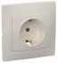 Фотография товара 'IEK Розетка 1-местная РСш10-3-Км с заземляющим контактом с защитной шторкой 16А керамика КВАРТА, ERK14-K33-16-K'