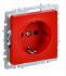 Фотография товара 'IEK BRITE Розетка 1-местная с заземлением с защитными шторками 16А РС14-1-0-БрК красный BR-R14-16-K04'