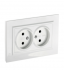 Фотография товара 'IEK BRITE Розетка 2-местная без заземления без защитных шторок 10А в сборе РС12-2-БрБ белый BR-R20-10-K01-F'