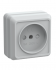 Фотография товара 'IEK Розетка 1-местная для открытой установки РСш20-2-ОБ без заземляющего контакта с защитной шторкой 10А ОКТАВА белый ERO13-K01-10-DC'