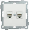 IEK Розетка 2-местная компьютерная РК10-2-Б RJ45 Cat5e, EKB25-K01