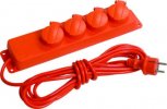 IEK Шнур УШ-01РВ оранжевый с вилкой и розеткой WUP10-05-K09-N