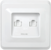 IEK Розетка 2-местная компьютерная РК10-2-ВБ RJ45 Cat5e ВЕГА, EKV25-K01-DM