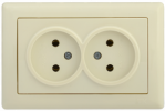 IEK РС20-1-0-БК Розетка 2-ая без з/к 10А BOLERO ERB20-K33-10