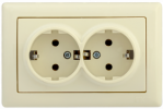 IEK РС21-1-0-БК Розетка 2-ая с з/к 16А BOLERO ERB21-K33-16