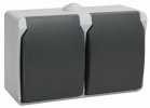IEK РСб22-3-ФСр Розетка двухместная с з/к для открытой установки ФОРС IP54 ERS22-K03-16-54-DC
