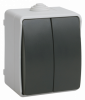 IEK ВС20-2-0-ФСр Выключатель двухклавишный для открытой установки ФОРС IP54 EVS20-K03-10-54-DC