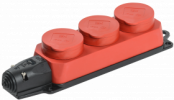 IEK РБ33-1-0м Розетка трехместная ОМЕГА IP44 PKR61-016-2-K04
