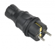 IEK Вилка прямая 16А IP44 каучук черная EVK20-016-01-44-K02-G